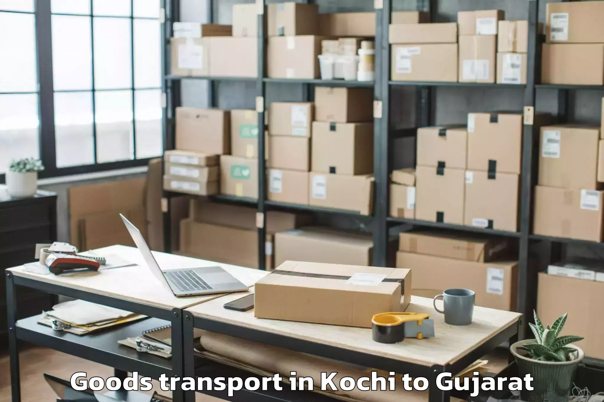 Affordable Kochi to Delvada Goods Transport